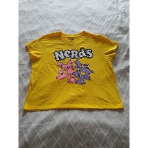 Nestle‎ Nerds Cropped Top Size XL  Girls T-Shirt Yellow Candy